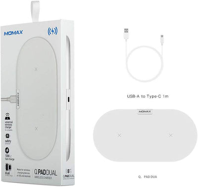 Momax -  Q.Pad Dual Fast Wireless Docking Charger - White