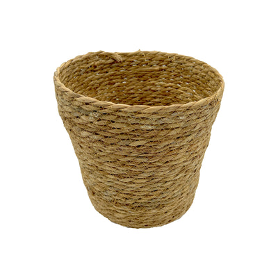 Set of 2 Handwoven Seagrass Home Accessories – Storage Basket & Lidded Tissue Box with Tassels