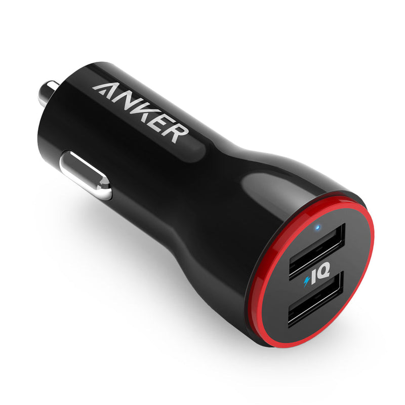 Anker - PowerDrive 2 Car Charger 24W Dual USB - Black