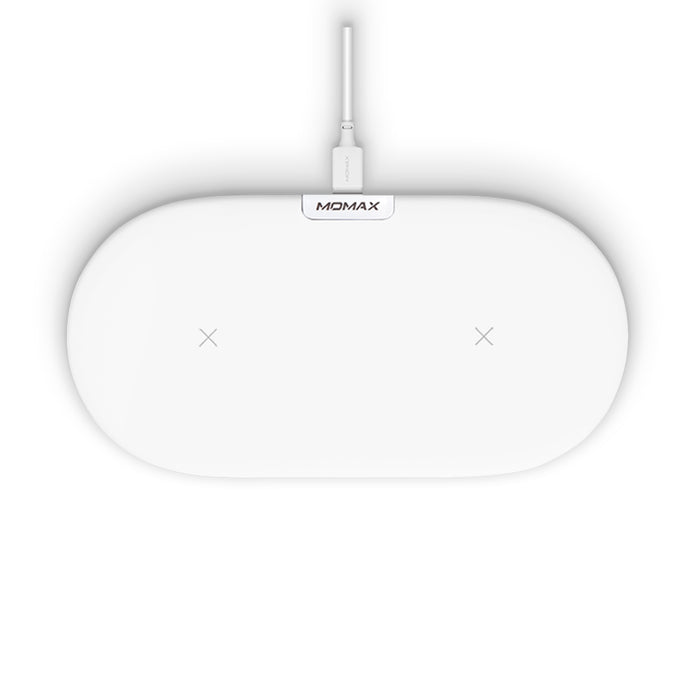 Momax -  Q.Pad Dual Fast Wireless Docking Charger - White