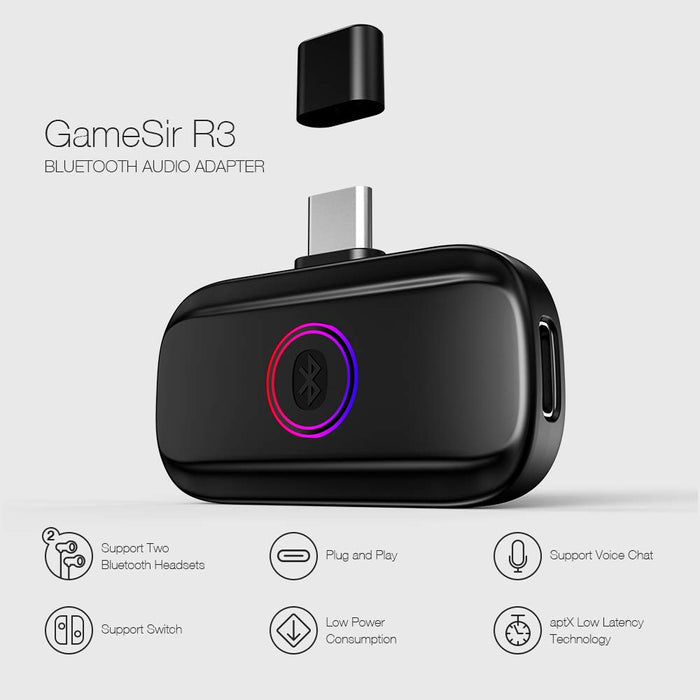 GameSir - R3 Bluetooth Audio Adapter for Wireless Gaming Headphones
