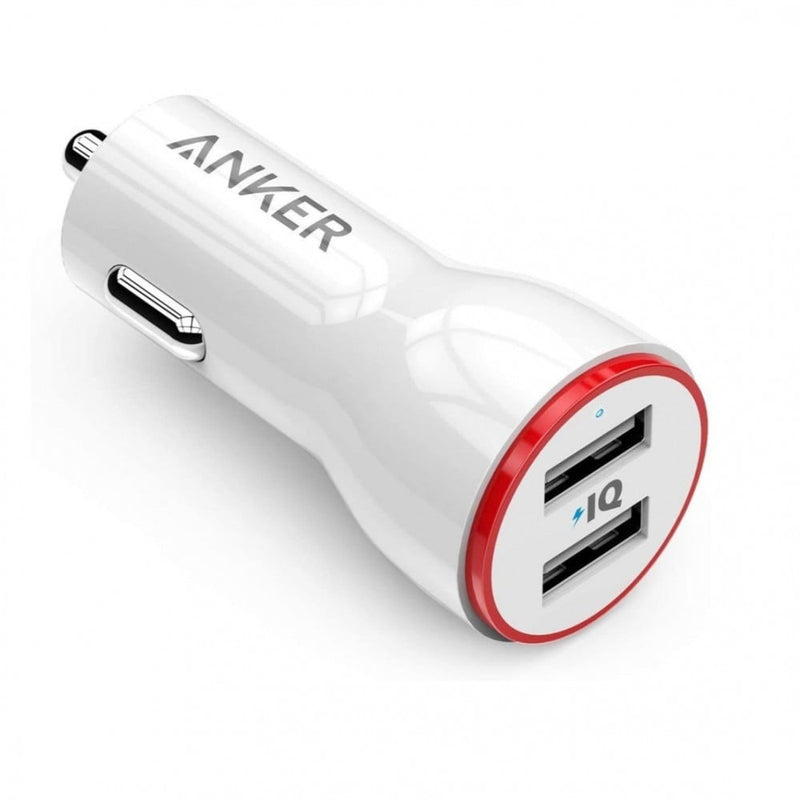Anker - PowerDrive 2 Alloy Metal Mini Car Charger 24W - White