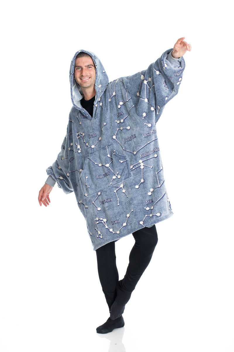 Kanguru - Hoodie Wearable Blanket - Constellations - Glow in the Dark